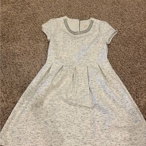 New Elegant White and Gray Dress